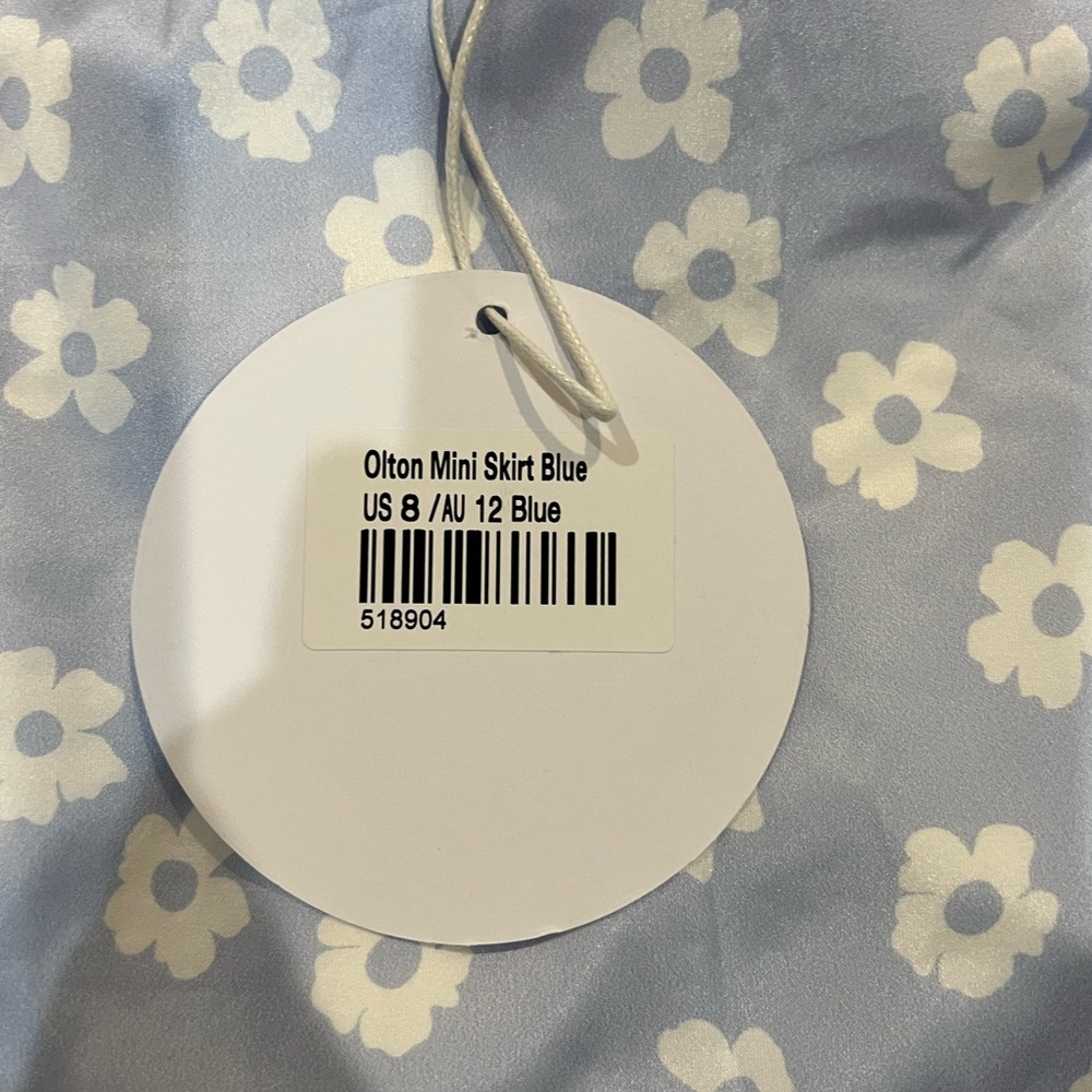 Light blue mini skirt size 8 princess Polly